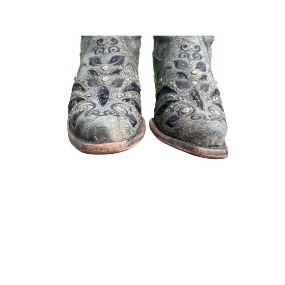 Corral woman’s 7 black gray inlay studded sequin cowboy festival boots gorgeous - Picture 6 of 12